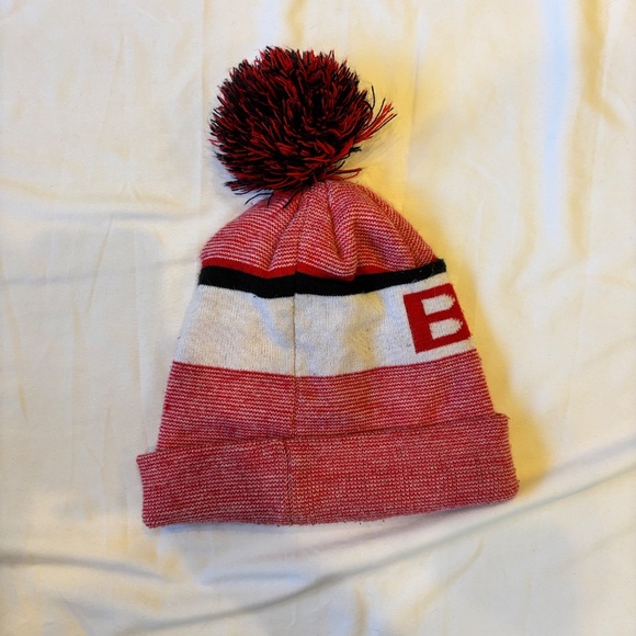 Vintage Chicago Bulls Knit Beanie Pom Hat | Red Black White | NBA OSFM - Picture 2 of 6